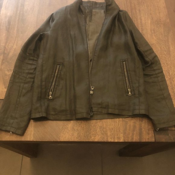 John Varvatos Jackets & Coats John Varvatos Green Coated Linen